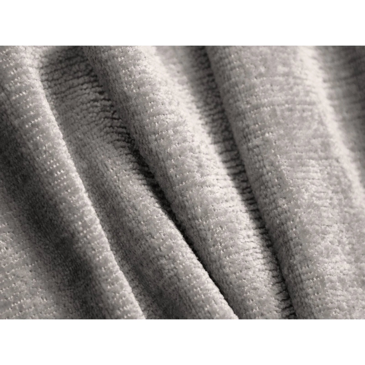 Jenny Pouf mit Bezug aus Chenille (PeHa85) in Silber, 90x88 cm – Bild 4