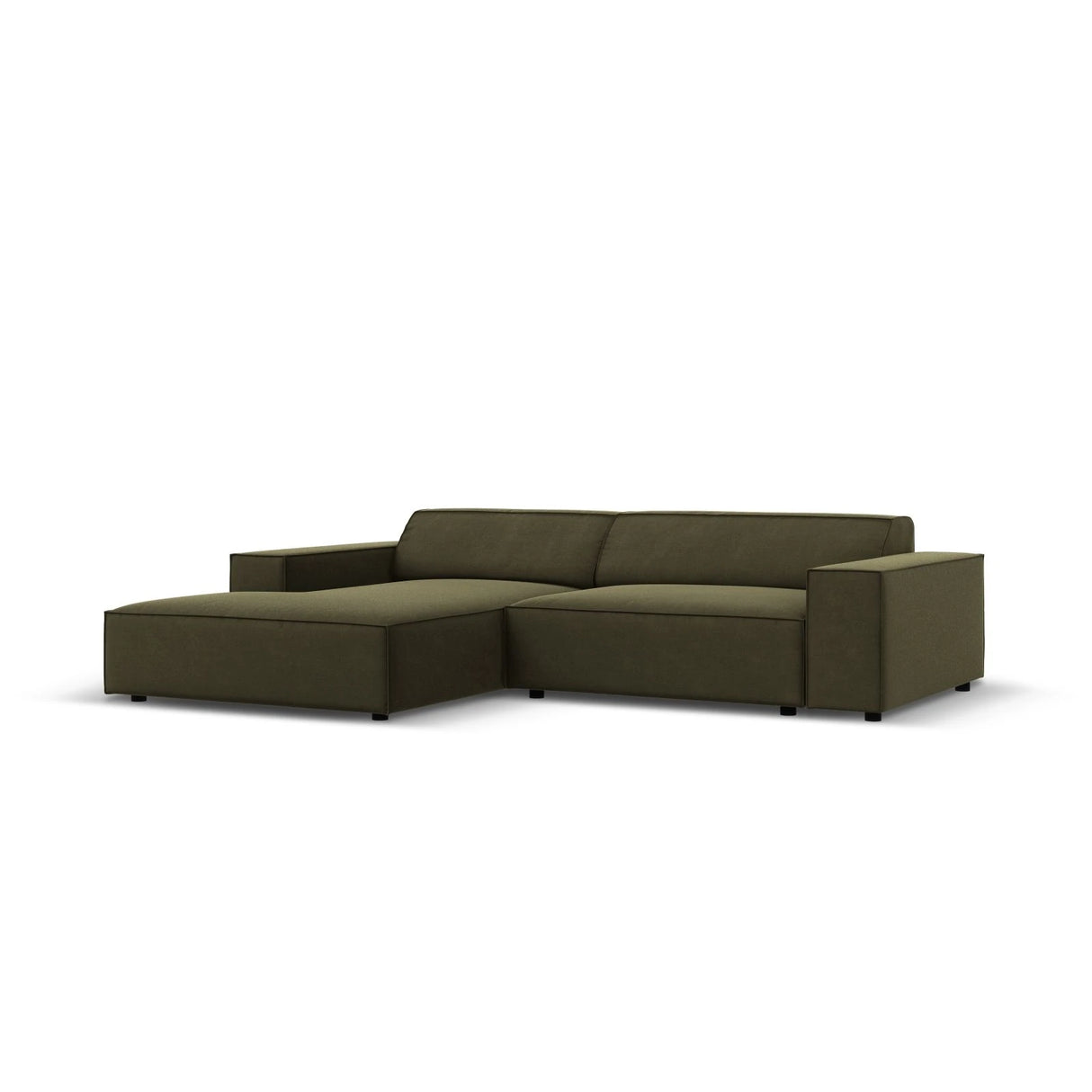 Jodie 3-Sitzer Ecksofa, Linke Seite, aus Samt (Blu77) in Grün, 224x166 cm – Bild 2