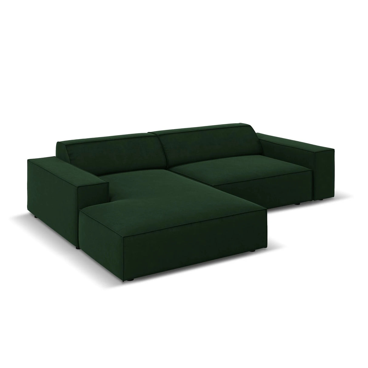 Jodie 3-Sitzer Ecksofa, Linke Seite, aus Samt (Blu78) in Flaschengrün, 224x166 cm – Bild 3