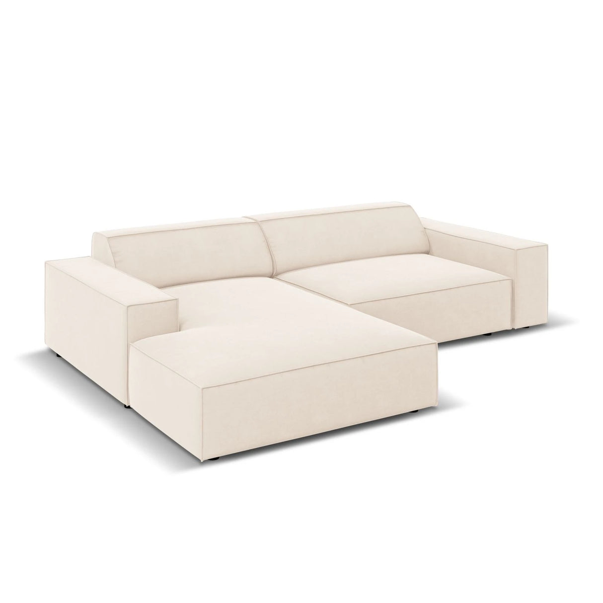 Jodie 3-Sitzer Ecksofa, Linke Seite, aus Samt oder Strukturstoff, 224x166 cm – Bild 3