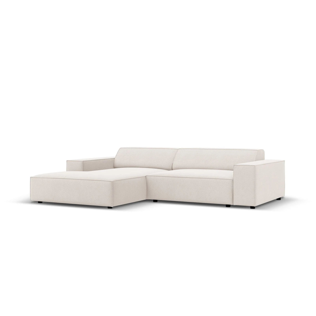 Jodie 3-Sitzer Ecksofa, Linke Seite, aus Strukturierter Stoff (Meg351) in Leichtes Beige, 224x166 cm – Bild 2