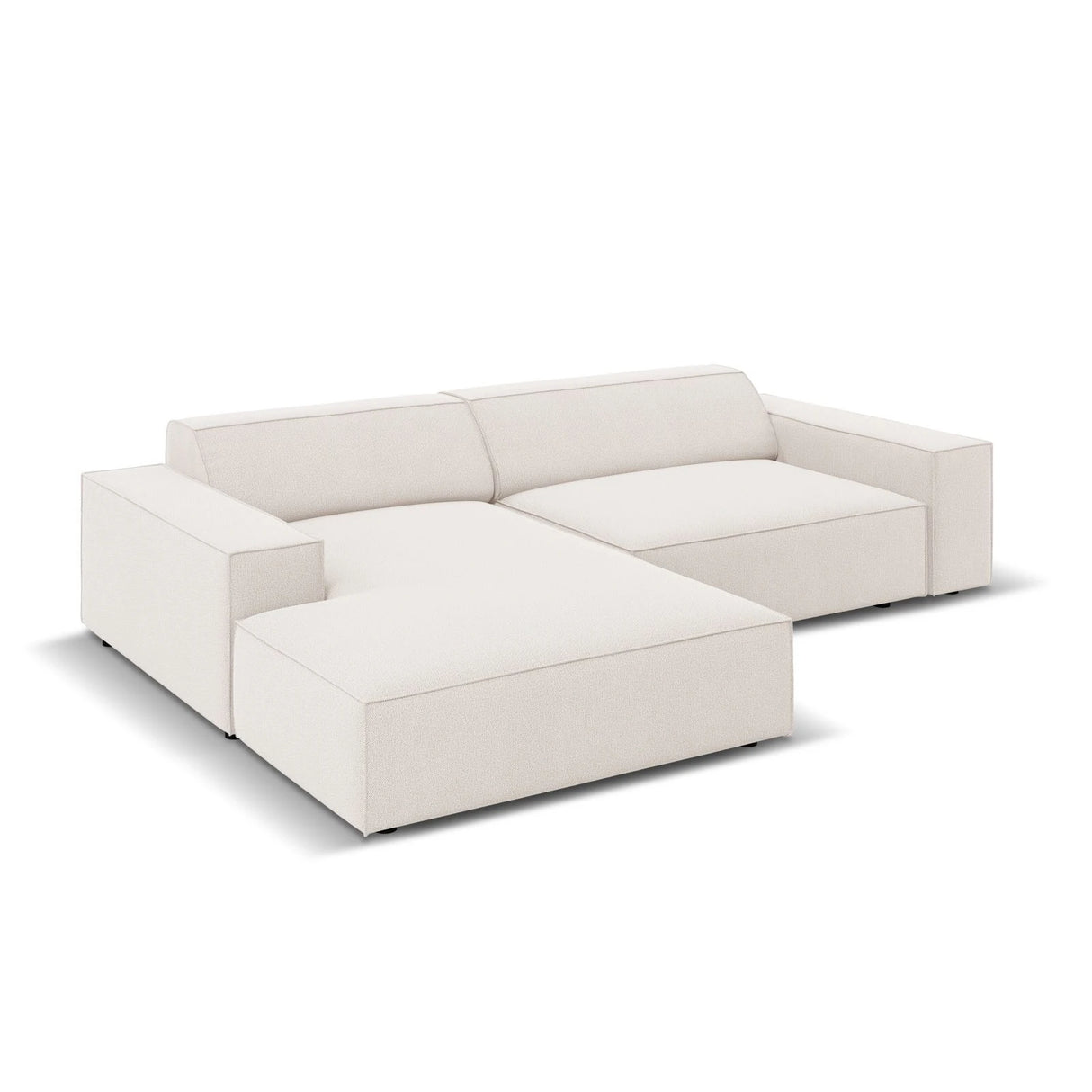 Jodie 3-Sitzer Ecksofa, Linke Seite, aus Strukturierter Stoff (Meg351) in Leichtes Beige, 224x166 cm – Bild 3