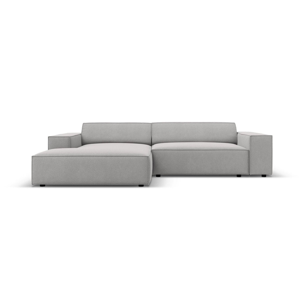 Jodie 3-Sitzer Ecksofa, Linke Seite, aus Strukturierter Stoff (Meg363) in Hellgrau, 224x166 cm – Bild 1