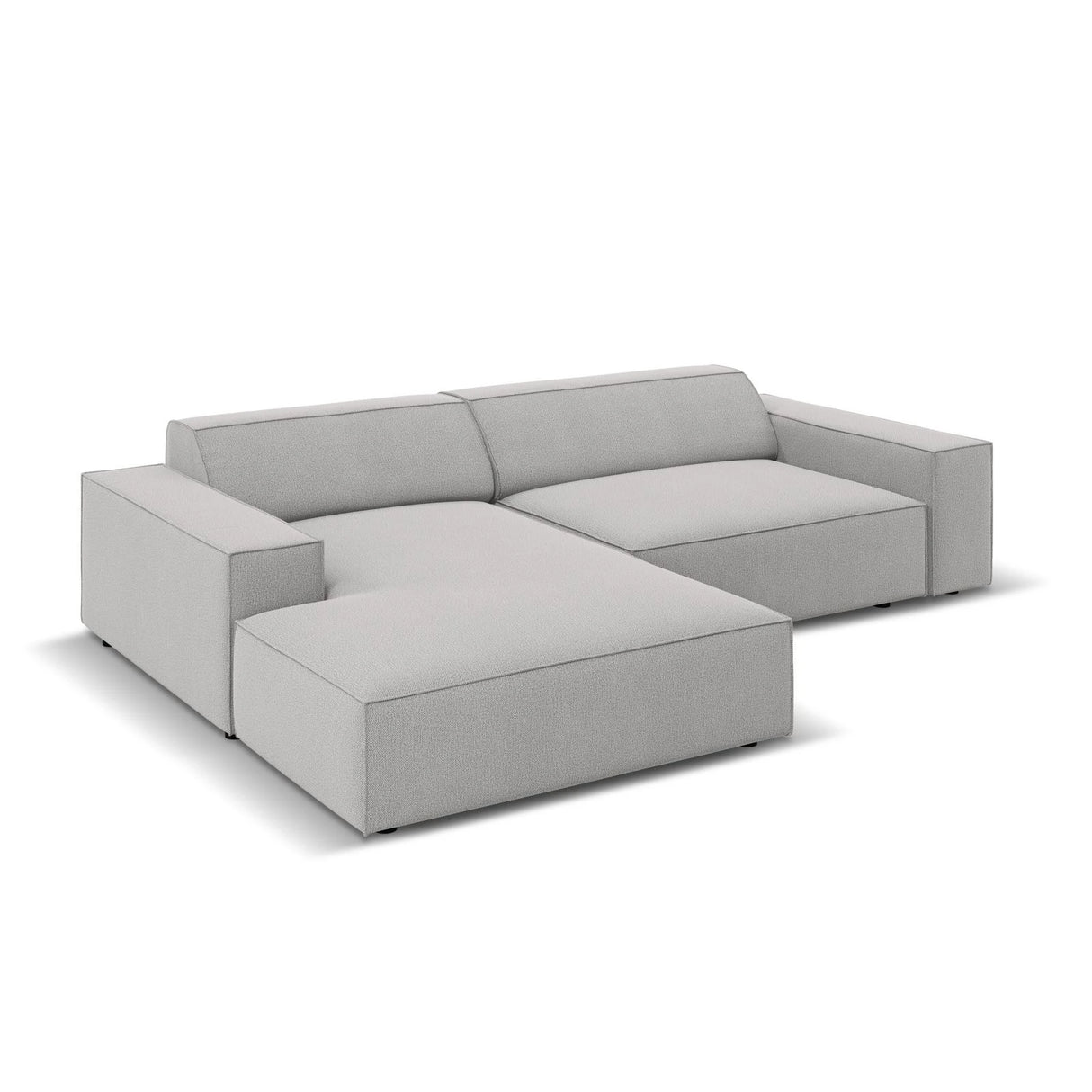 Jodie 3-Sitzer Ecksofa, Linke Seite, aus Strukturierter Stoff (Meg363) in Hellgrau, 224x166 cm – Bild 3