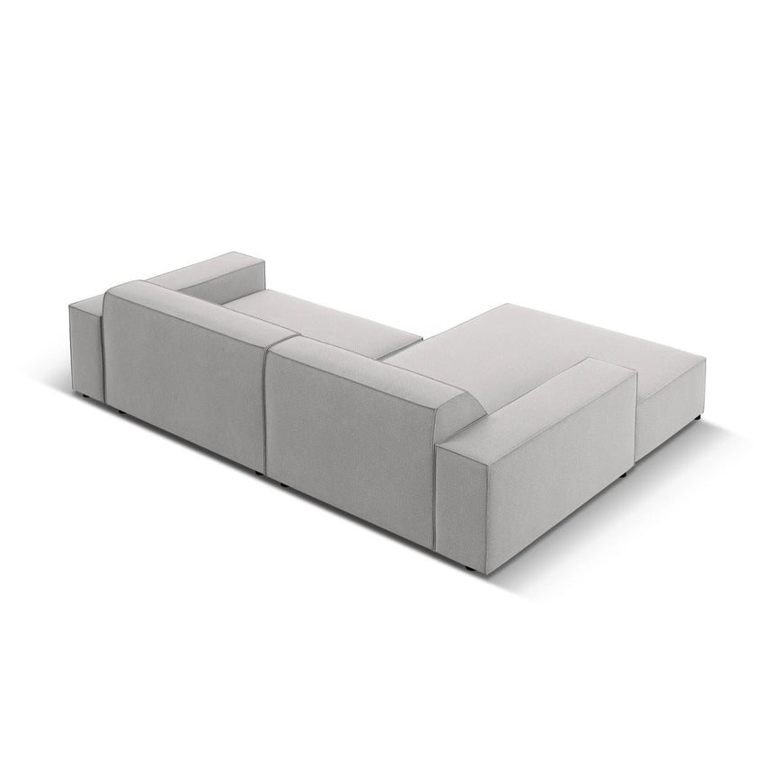 Jodie 3-Sitzer Ecksofa, Linke Seite, aus Strukturierter Stoff (Meg363) in Hellgrau, 224x166 cm – Bild 4