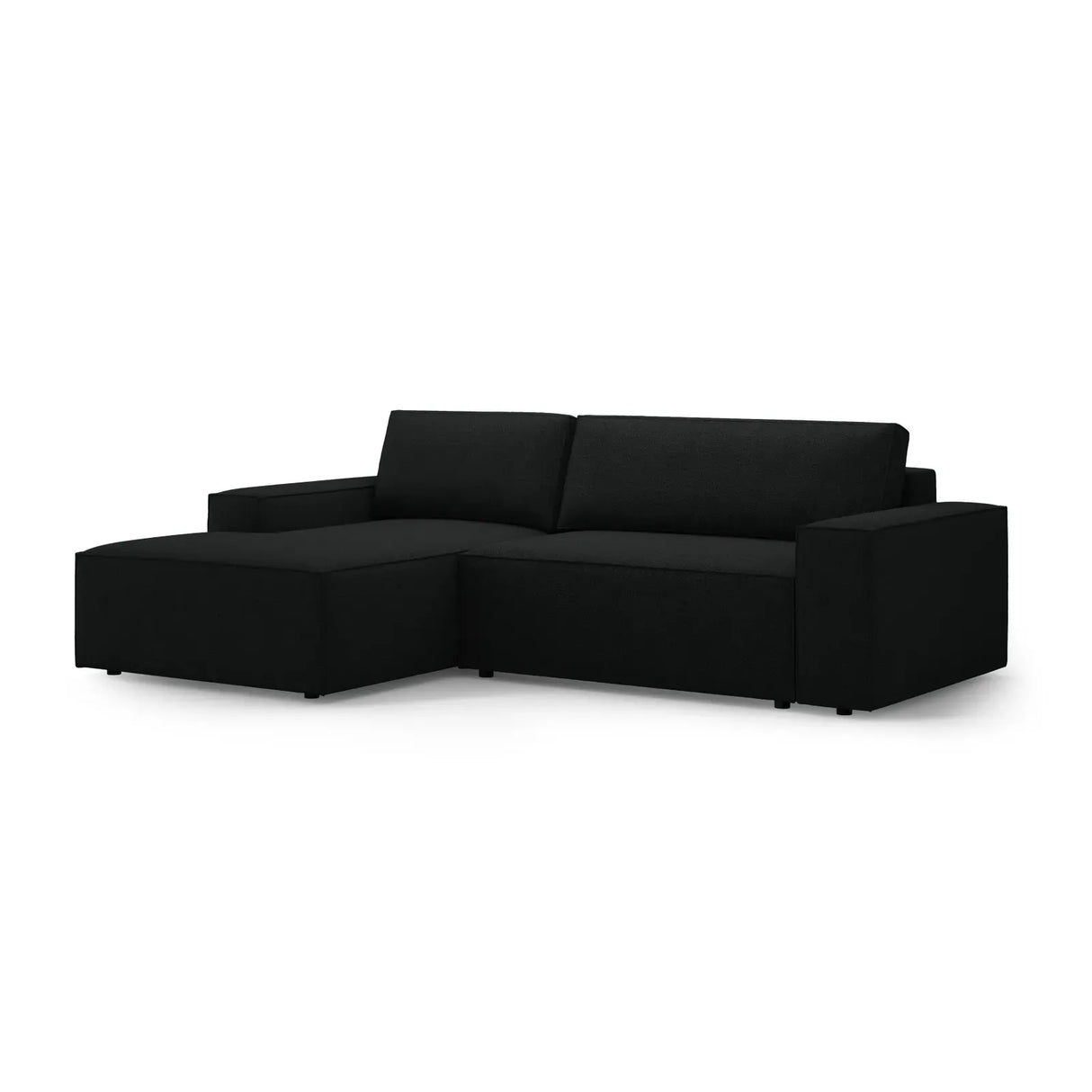 Jodie 3-Sitzer Ecksofa Links mit Schlaffunktion und Bettkasten mit Bezug aus Samt, Strukturstoff oder Boucle, 246x151 cm - ZEN ZONE Furniture