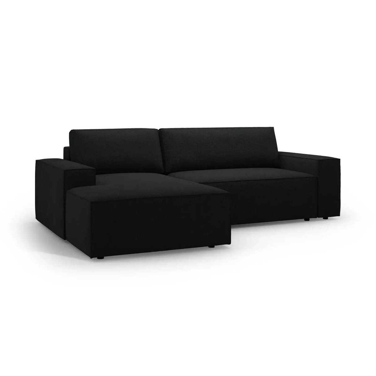 Jodie 3-Sitzer Ecksofa Links mit Schlaffunktion und Bettkasten mit Bezug aus Samt, Strukturstoff oder Boucle, 246x151 cm - ZEN ZONE Furniture