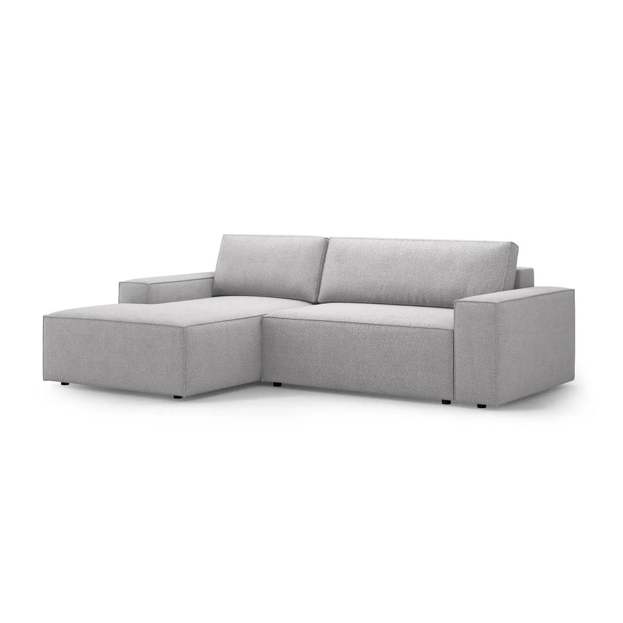 Jodie 3-Sitzer Ecksofa Links mit Schlaffunktion und Bettkasten mit Bezug aus Samt, Strukturstoff oder Boucle, 246x151 cm - ZEN ZONE Furniture