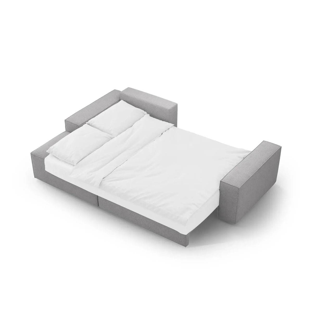 Jodie 3-Sitzer Ecksofa Links mit Schlaffunktion und Bettkasten mit Bezug aus Samt, Strukturstoff oder Boucle, 246x151 cm - ZEN ZONE Furniture