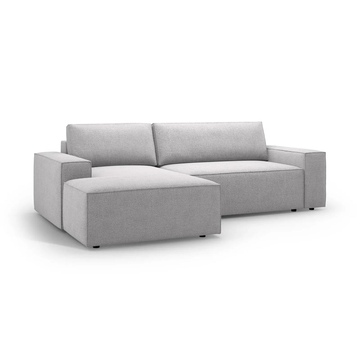 Jodie 3-Sitzer Ecksofa Links mit Schlaffunktion und Bettkasten mit Bezug aus Samt, Strukturstoff oder Boucle, 246x151 cm - ZEN ZONE Furniture
