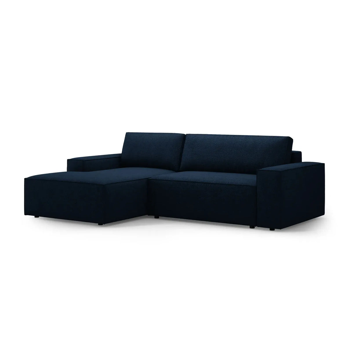 Jodie 3-Sitzer Ecksofa Links mit Schlaffunktion und Bettkasten mit Bezug aus Samt, Strukturstoff oder Boucle, 246x151 cm - ZEN ZONE Furniture