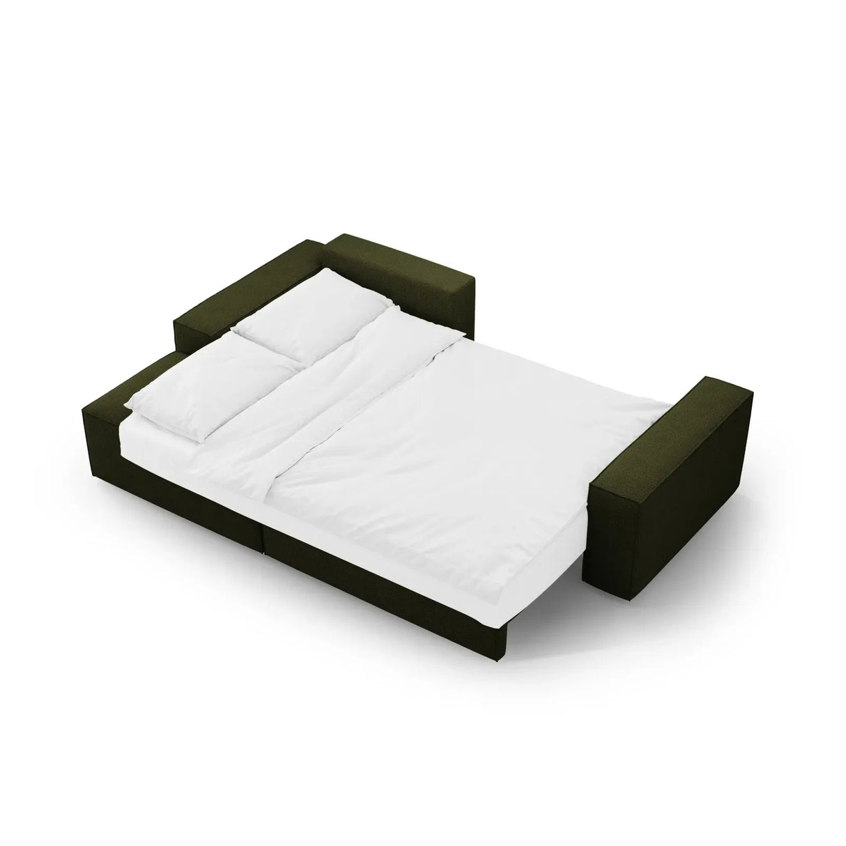 Jodie 3-Sitzer Ecksofa Links mit Schlaffunktion und Bettkasten mit Bezug aus Samt, Strukturstoff oder Boucle, 246x151 cm - ZEN ZONE Furniture