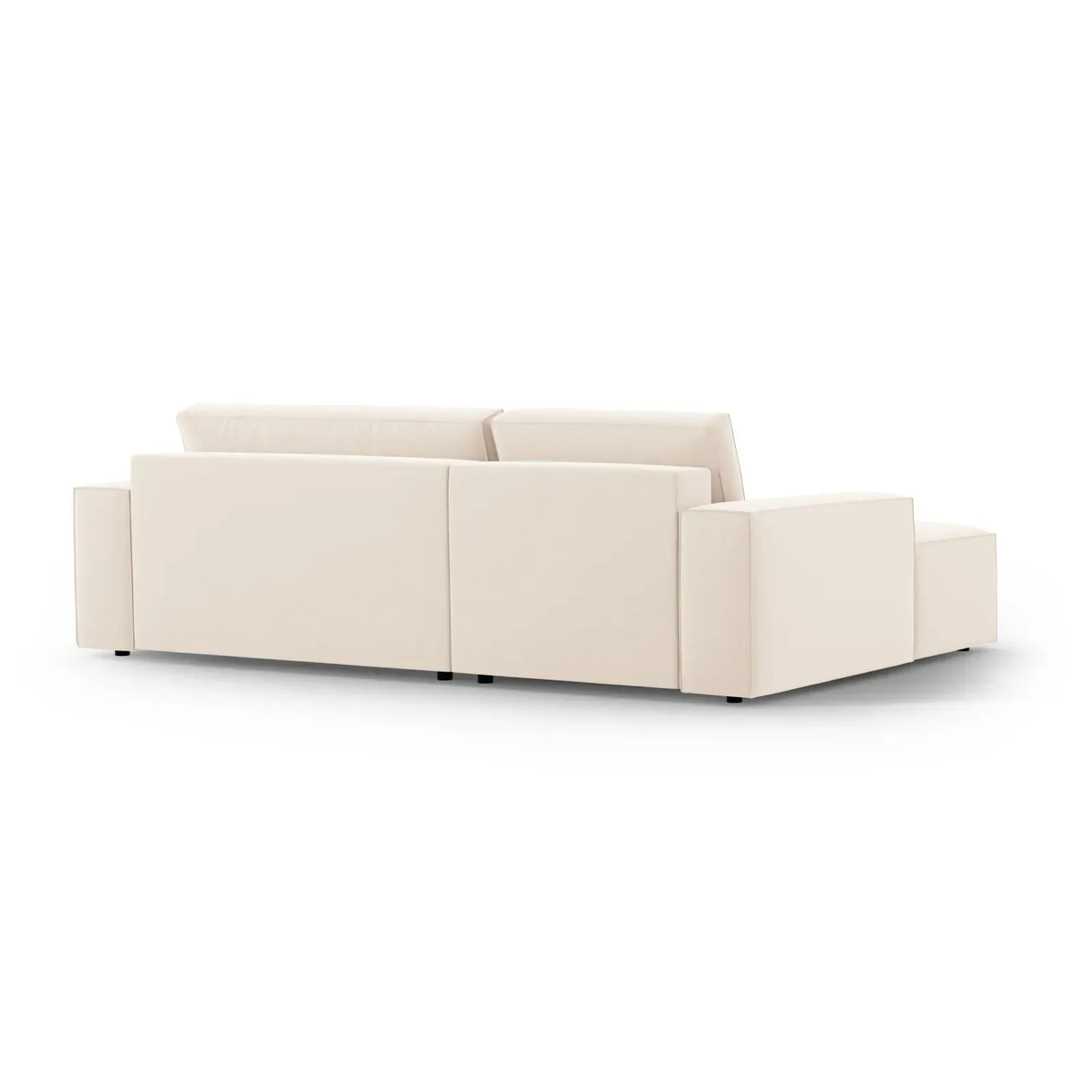 Jodie 3-Sitzer Ecksofa Links mit Schlaffunktion und Bettkasten mit Bezug aus Samt, Strukturstoff oder Boucle, 246x151 cm - ZEN ZONE Furniture