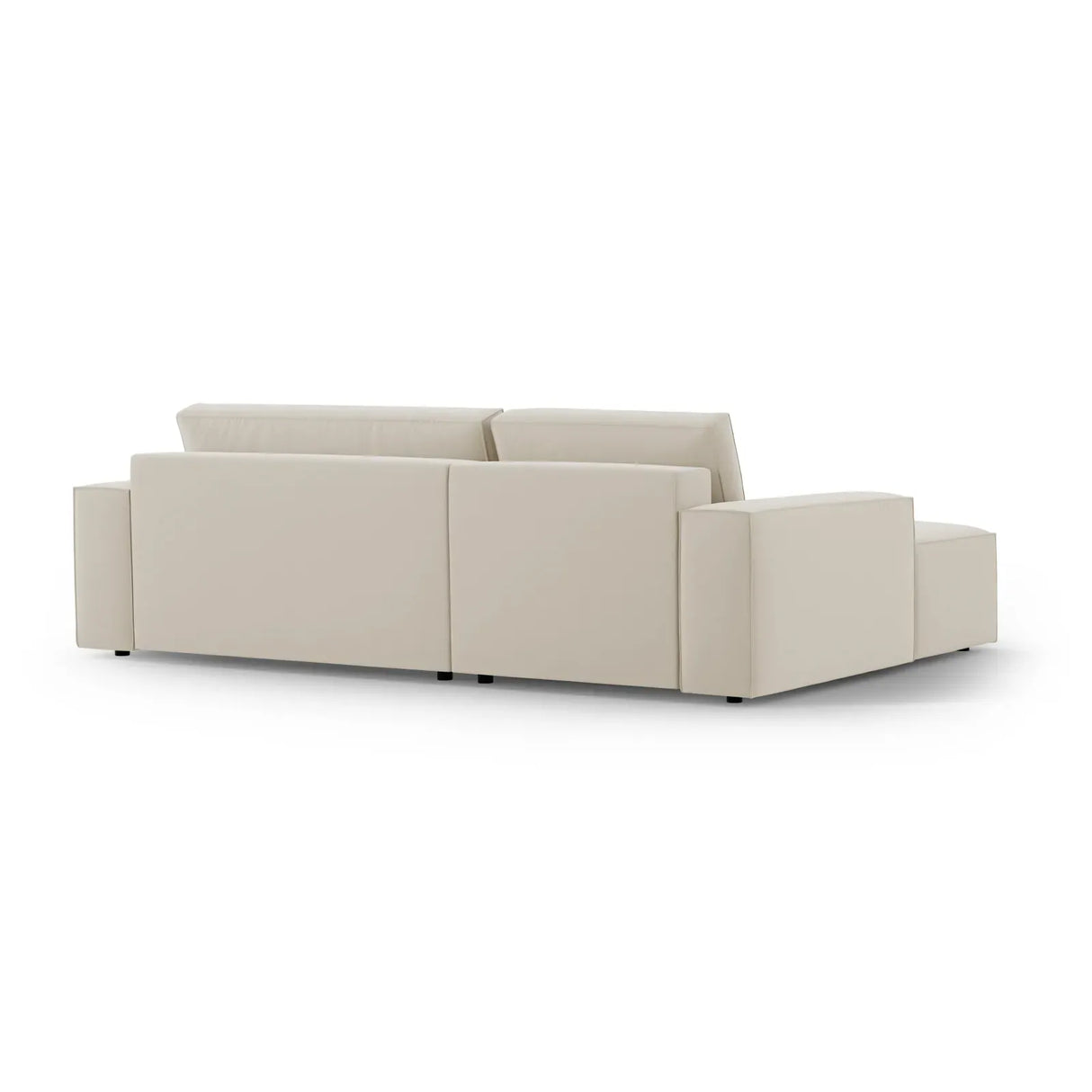 Jodie 3-Sitzer Ecksofa Links mit Schlaffunktion und Bettkasten mit Bezug aus Samt, Strukturstoff oder Boucle, 246x151 cm - ZEN ZONE Furniture