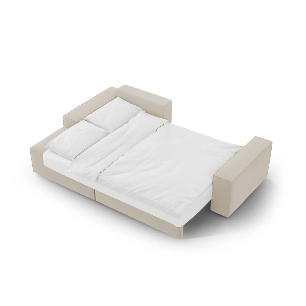 Jodie 3-Sitzer Ecksofa Links mit Schlaffunktion und Bettkasten mit Bezug aus Samt, Strukturstoff oder Boucle, 246x151 cm - ZEN ZONE Furniture