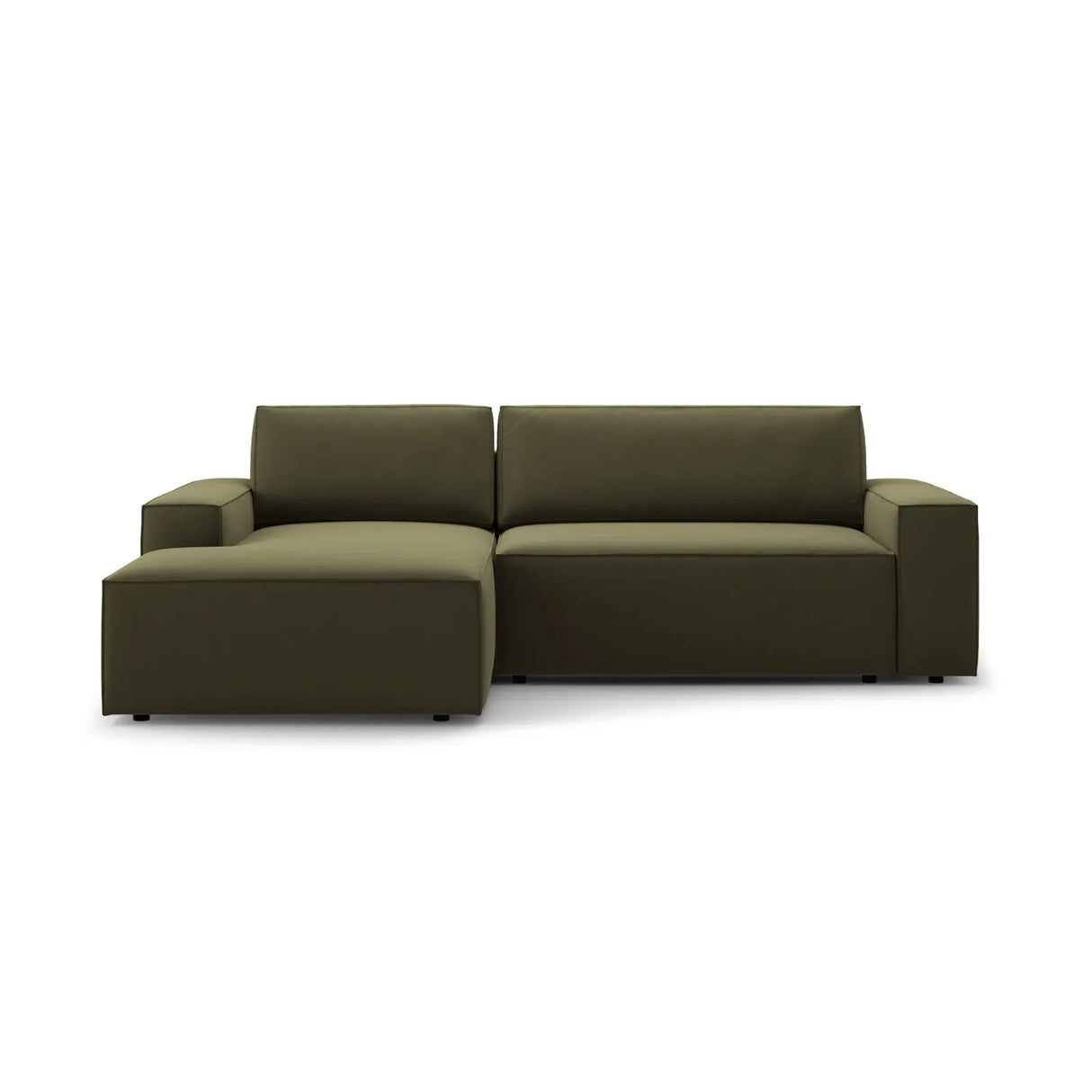 Jodie 3-Sitzer Ecksofa Links mit Schlaffunktion und Bettkasten mit Bezug aus Samt, Strukturstoff oder Boucle, 246x151 cm - ZEN ZONE Furniture