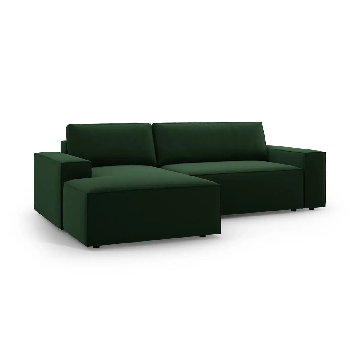 Jodie 3-Sitzer Ecksofa Links mit Schlaffunktion und Bettkasten mit Bezug aus Samt, Strukturstoff oder Boucle, 246x151 cm - ZEN ZONE Furniture