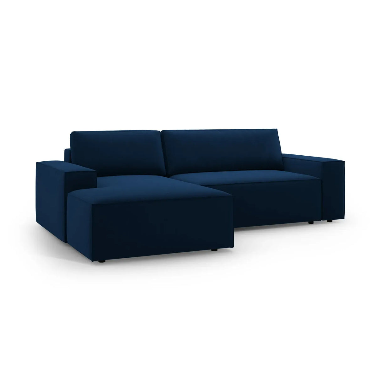 Jodie 3-Sitzer Ecksofa Links mit Schlaffunktion und Bettkasten mit Bezug aus Samt, Strukturstoff oder Boucle, 246x151 cm - ZEN ZONE Furniture