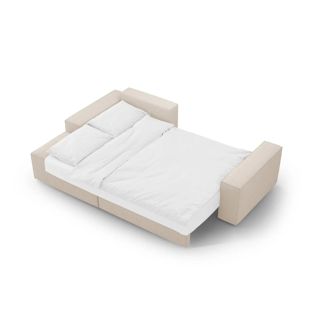 Jodie 3-Sitzer Ecksofa Links mit Schlaffunktion und Bettkasten mit Bezug aus Samt, Strukturstoff oder Boucle, 246x151 cm - ZEN ZONE Furniture