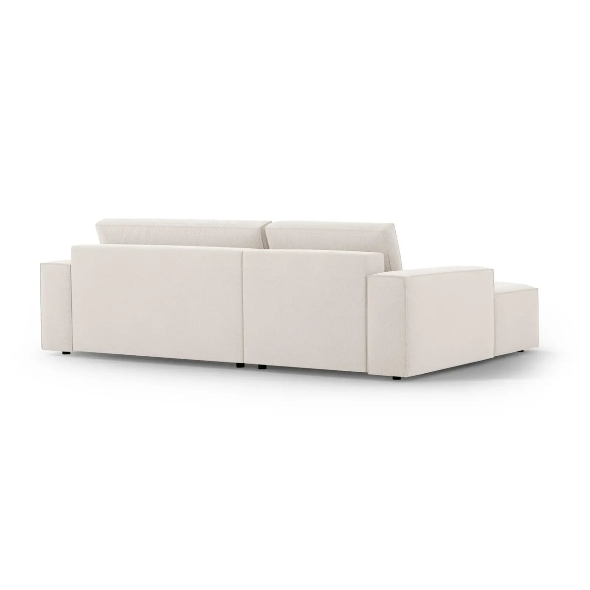 Jodie 3-Sitzer Ecksofa Links mit Schlaffunktion und Bettkasten mit Bezug aus Samt, Strukturstoff oder Boucle, 246x151 cm - ZEN ZONE Furniture