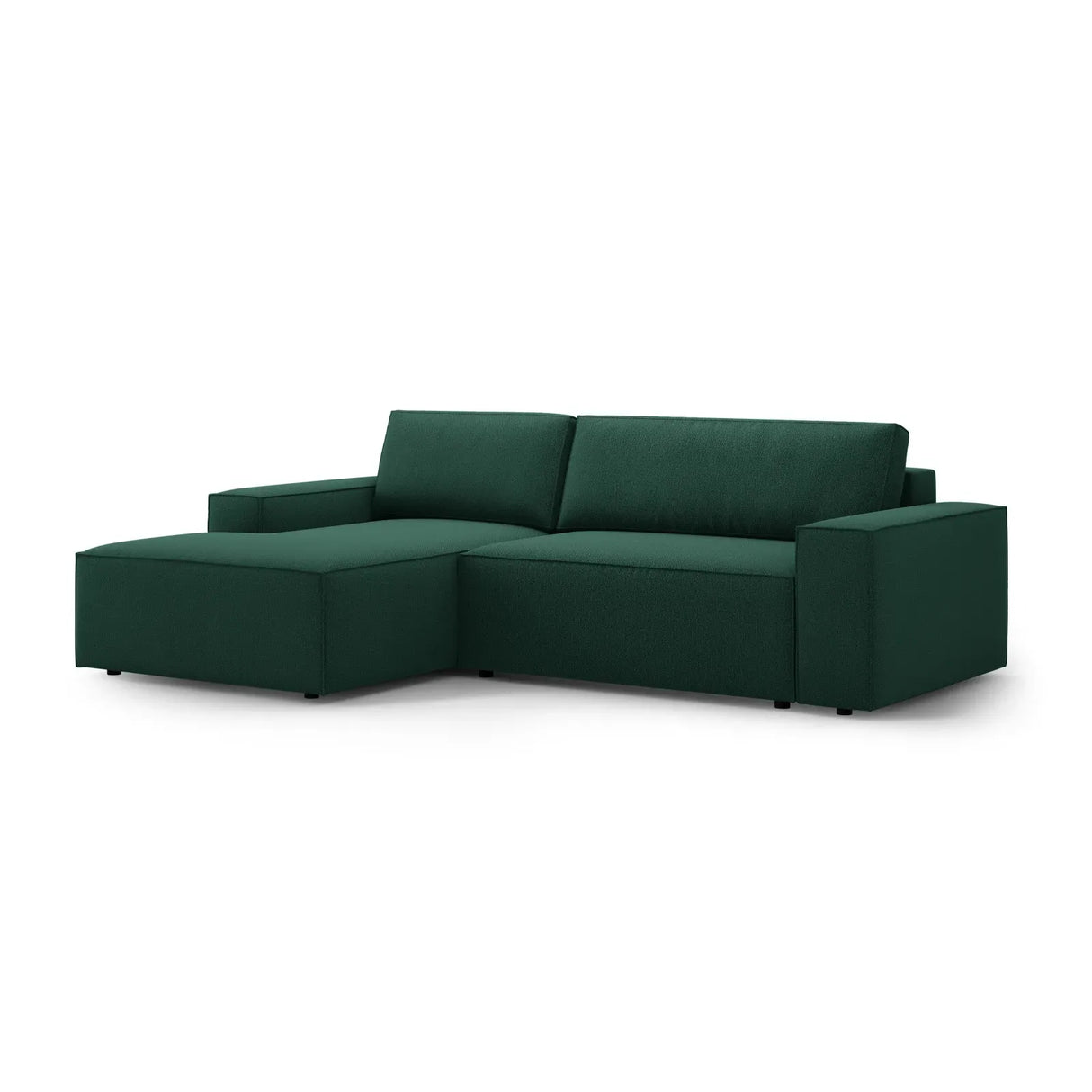 Jodie 3-Sitzer Ecksofa Links mit Schlaffunktion und Bettkasten mit Bezug aus Samt, Strukturstoff oder Boucle, 246x151 cm - ZEN ZONE Furniture