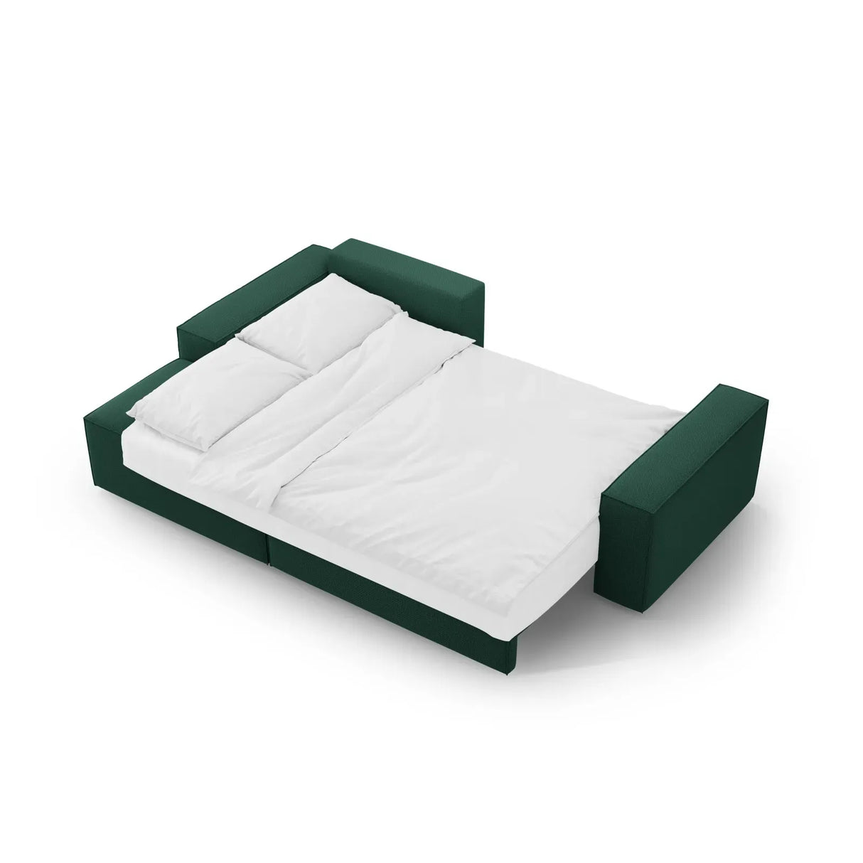 Jodie 3-Sitzer Ecksofa Links mit Schlaffunktion und Bettkasten mit Bezug aus Samt, Strukturstoff oder Boucle, 246x151 cm - ZEN ZONE Furniture