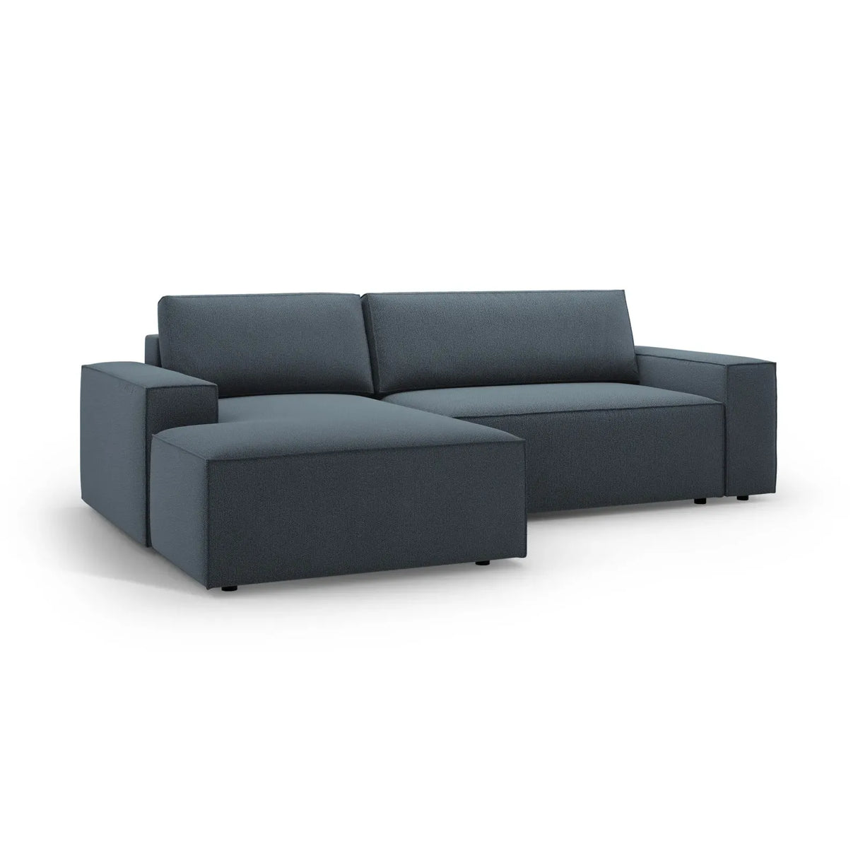 Jodie 3-Sitzer Ecksofa Links mit Schlaffunktion und Bettkasten mit Bezug aus Samt, Strukturstoff oder Boucle, 246x151 cm - ZEN ZONE Furniture
