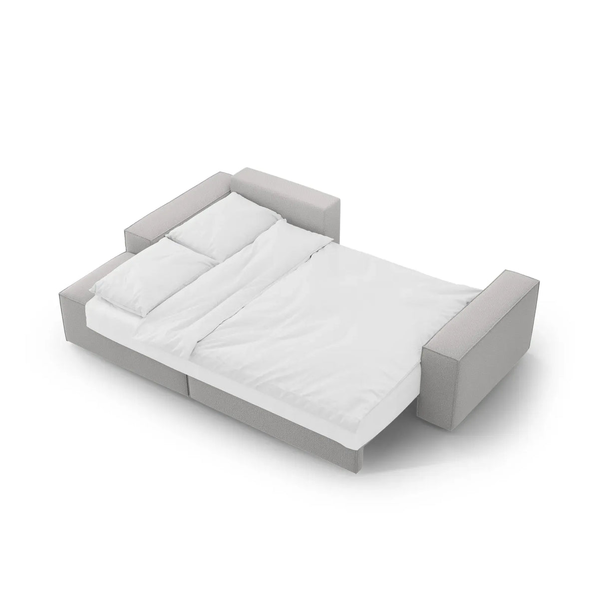 Jodie 3-Sitzer Ecksofa Links mit Schlaffunktion und Bettkasten mit Bezug aus Samt, Strukturstoff oder Boucle, 246x151 cm - ZEN ZONE Furniture