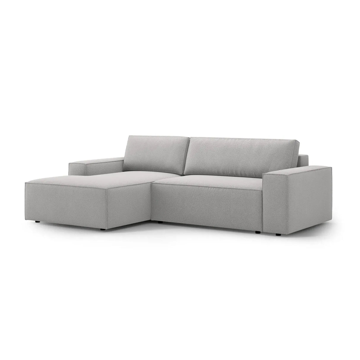 Jodie 3-Sitzer Ecksofa Links mit Schlaffunktion und Bettkasten mit Bezug aus Samt, Strukturstoff oder Boucle, 246x151 cm - ZEN ZONE Furniture