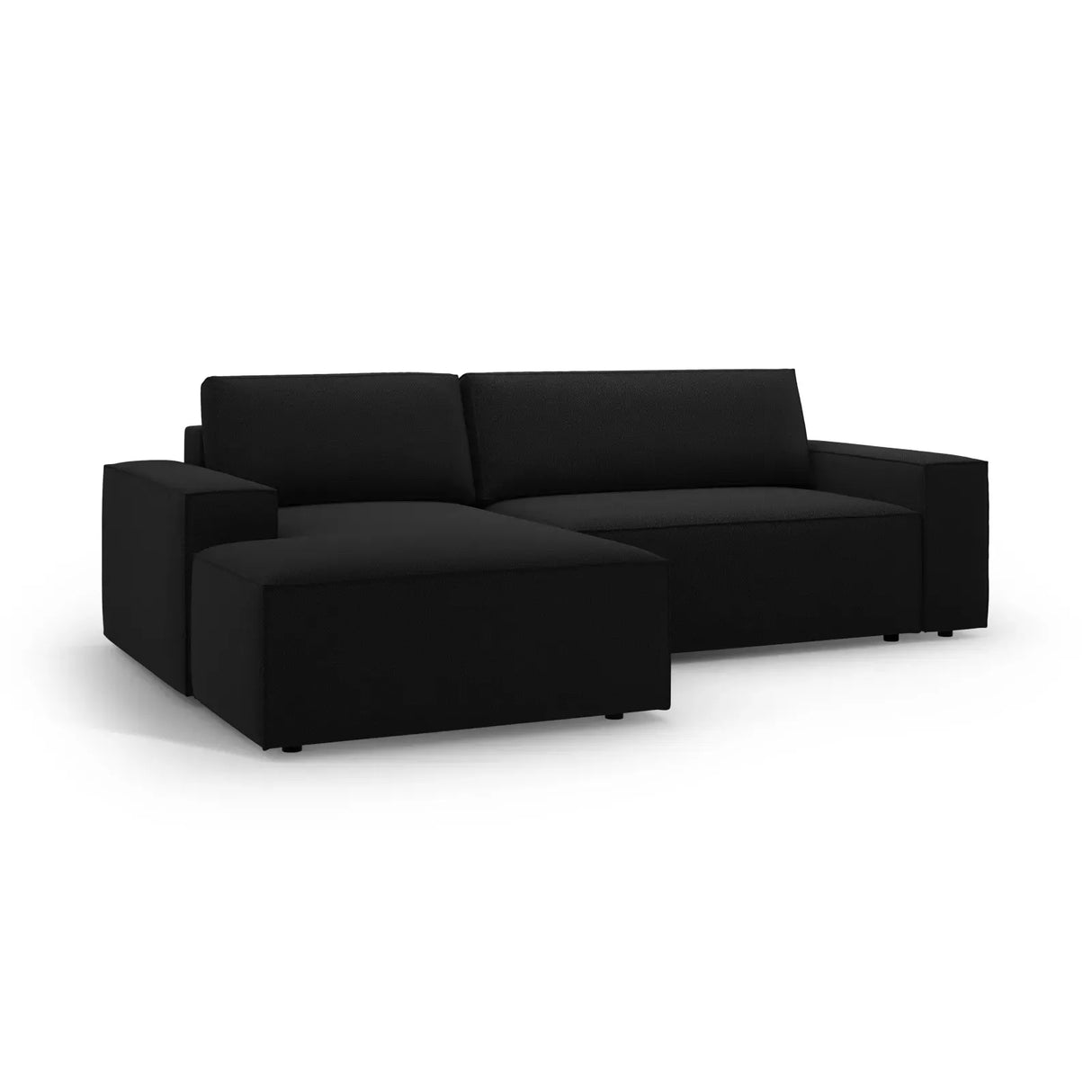 Jodie 3-Sitzer Ecksofa Links mit Schlaffunktion und Bettkasten mit Bezug aus Samt, Strukturstoff oder Boucle, 246x151 cm - ZEN ZONE Furniture
