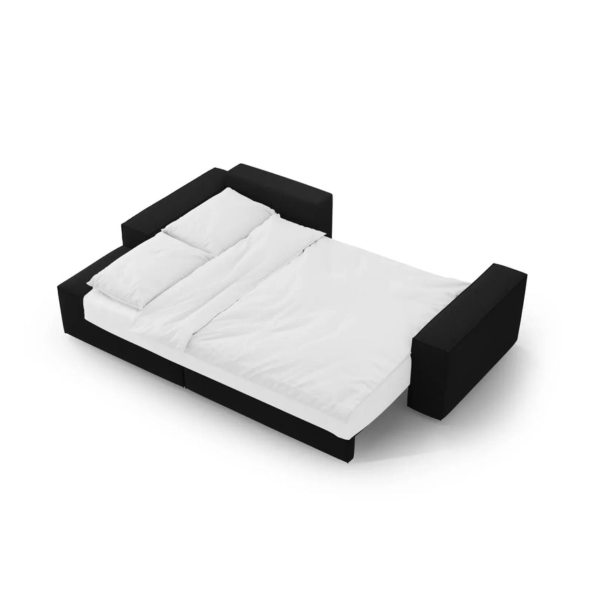 Jodie 3-Sitzer Ecksofa Links mit Schlaffunktion und Bettkasten mit Bezug aus Samt, Strukturstoff oder Boucle, 246x151 cm - ZEN ZONE Furniture