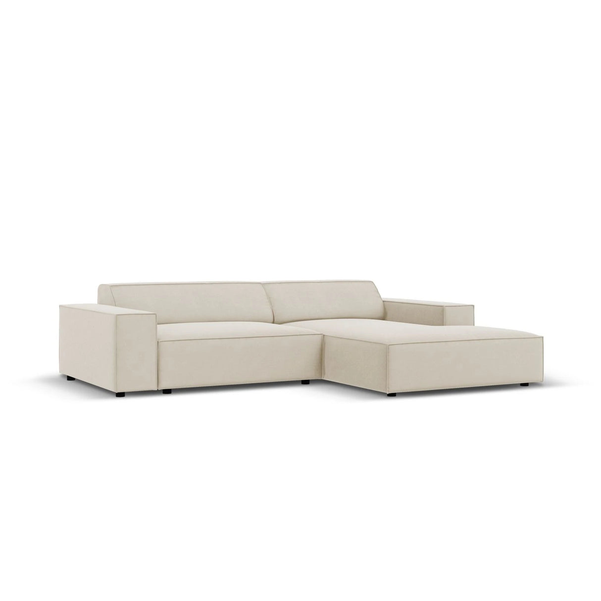 Jodie 3-Sitzer Ecksofa, Rechte Seite, aus Samt (Blu30) in Dunkelbeige, 224x166 cm – Bild 3