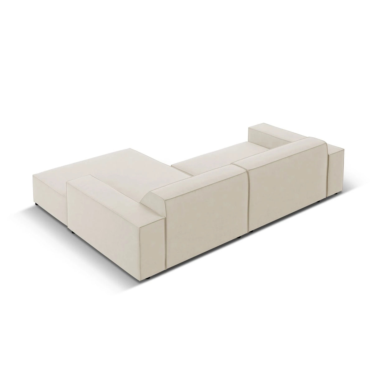 Jodie 3-Sitzer Ecksofa, Rechte Seite, aus Samt (Blu30) in Dunkelbeige, 224x166 cm – Bild 5