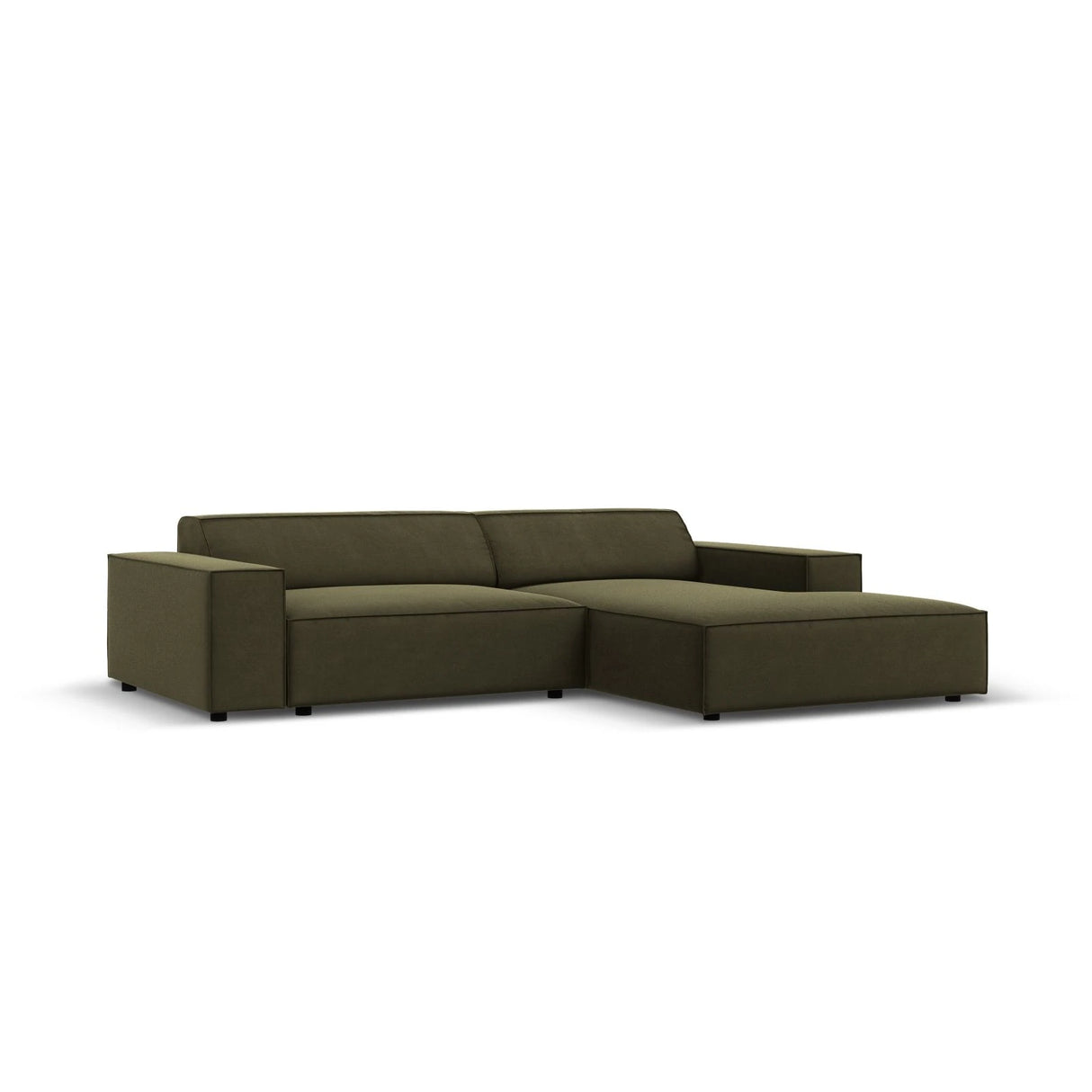 Jodie 3-Sitzer Ecksofa, Rechte Seite, aus Samt (Blu77) in Grün, 224x166 cm – Bild 2