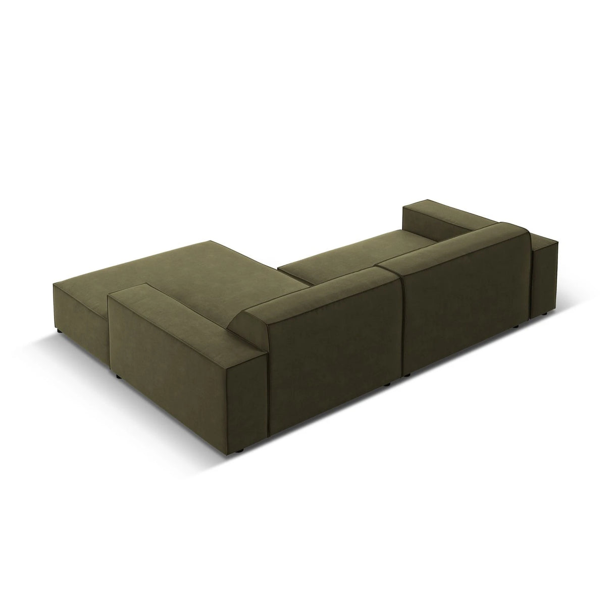 Jodie 3-Sitzer Ecksofa, Rechte Seite, aus Samt (Blu77) in Grün, 224x166 cm – Bild 4