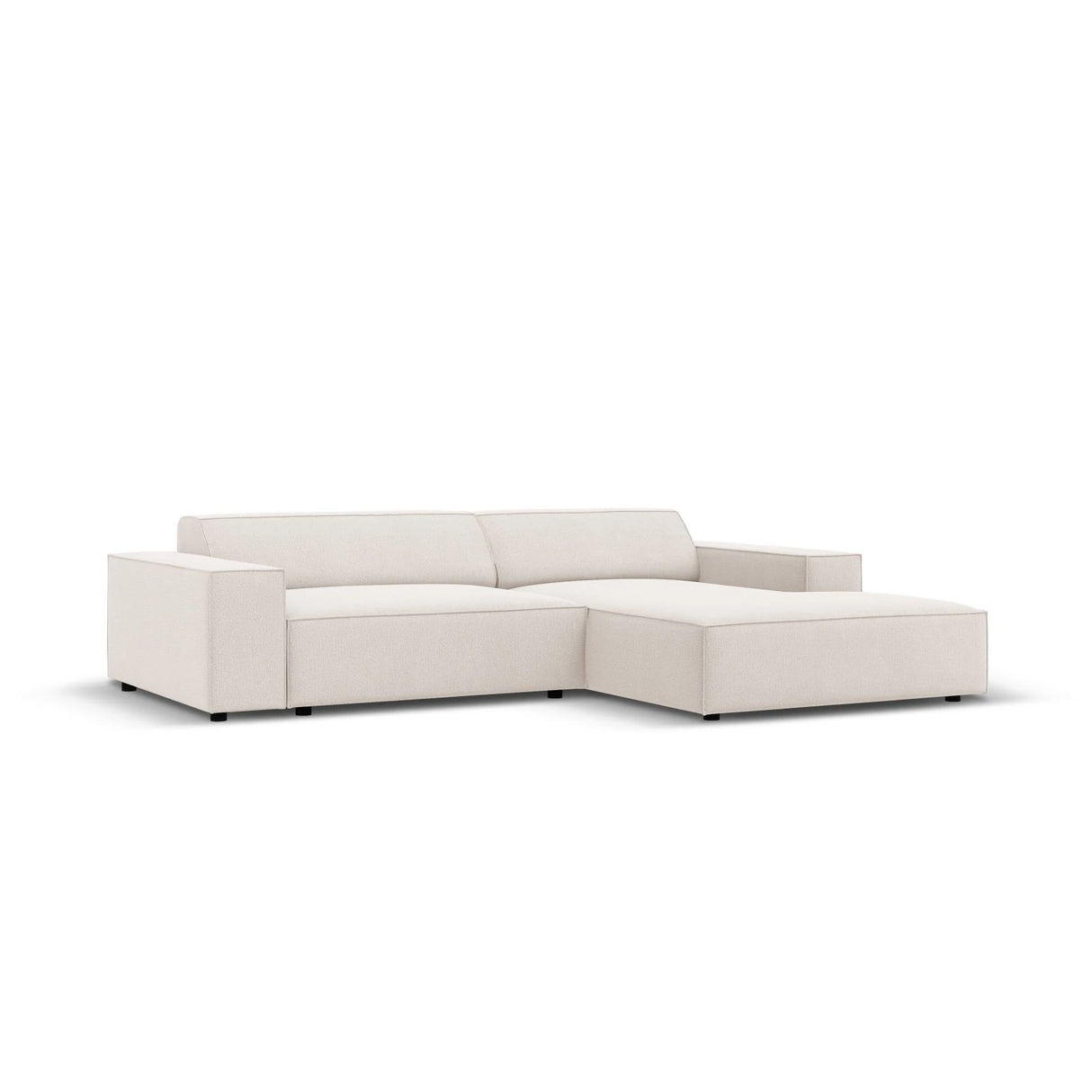 Jodie 3-Sitzer Ecksofa, Rechte Seite, aus Strukturierter Stoff (Meg351) in Leichtes Beige, 224x166 cm – Bild 2