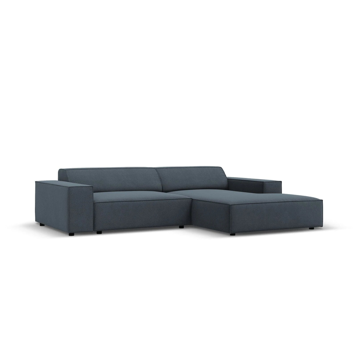 Jodie 3-Sitzer Ecksofa, Rechte Seite, aus Strukturierter Stoff (Meg361) in Blau, 224x166 cm – Bild 2