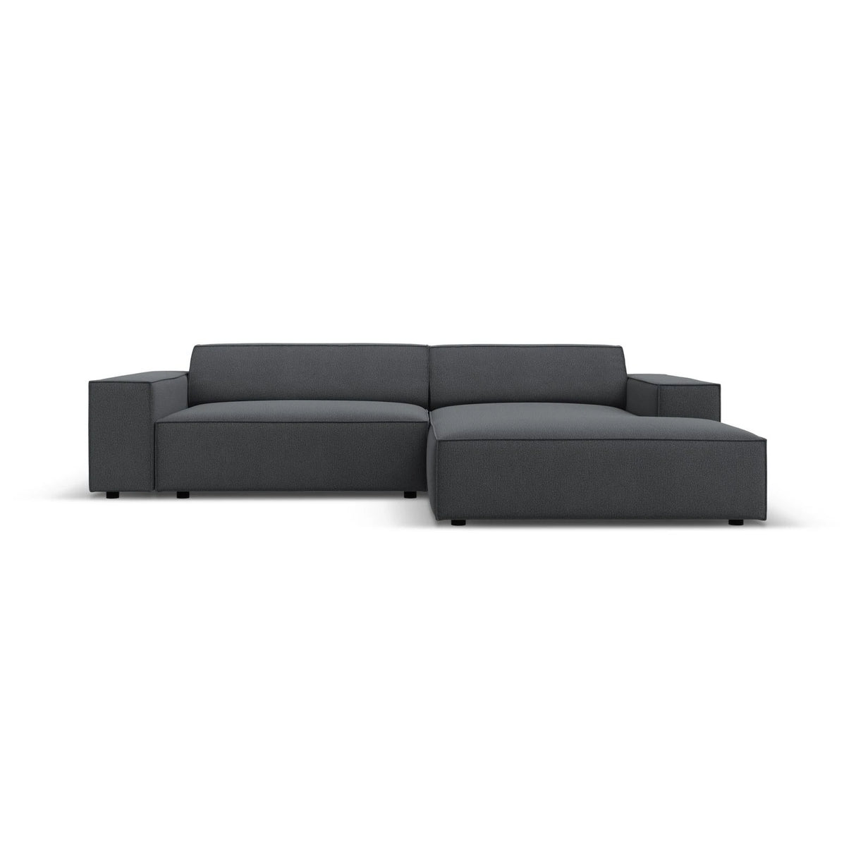 Jodie 3-Sitzer Ecksofa, Rechte Seite, aus Strukturierter Stoff (Meg367) in Dunkelgrau, 224x166 cm – Bild 1