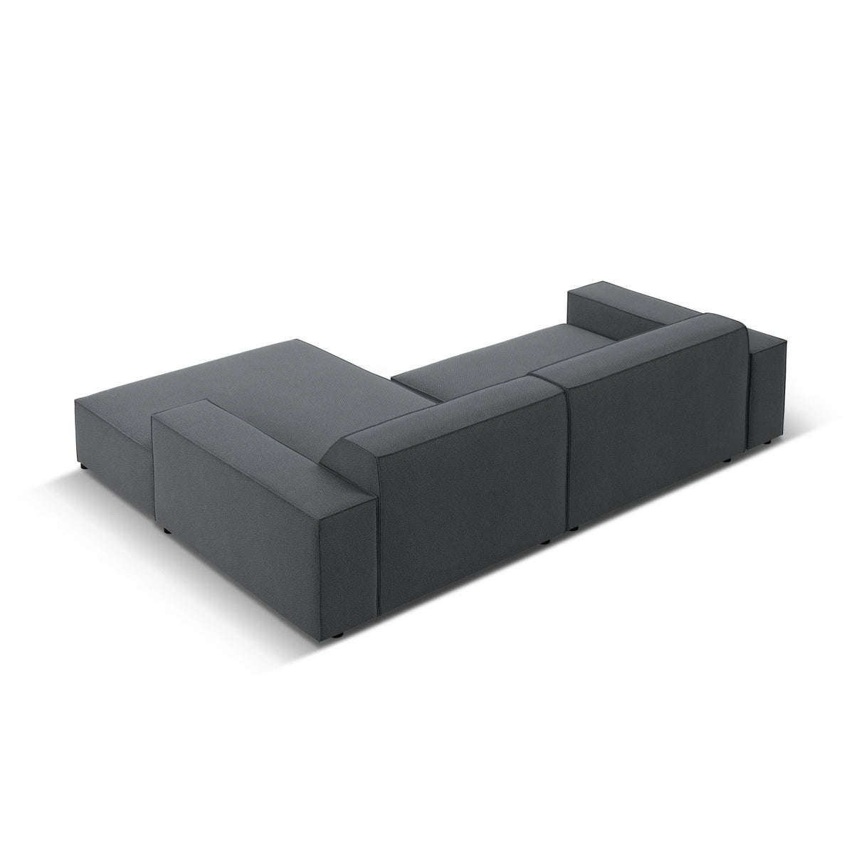 Jodie 3-Sitzer Ecksofa, Rechte Seite, aus Strukturierter Stoff (Meg367) in Dunkelgrau, 224x166 cm – Bild 4