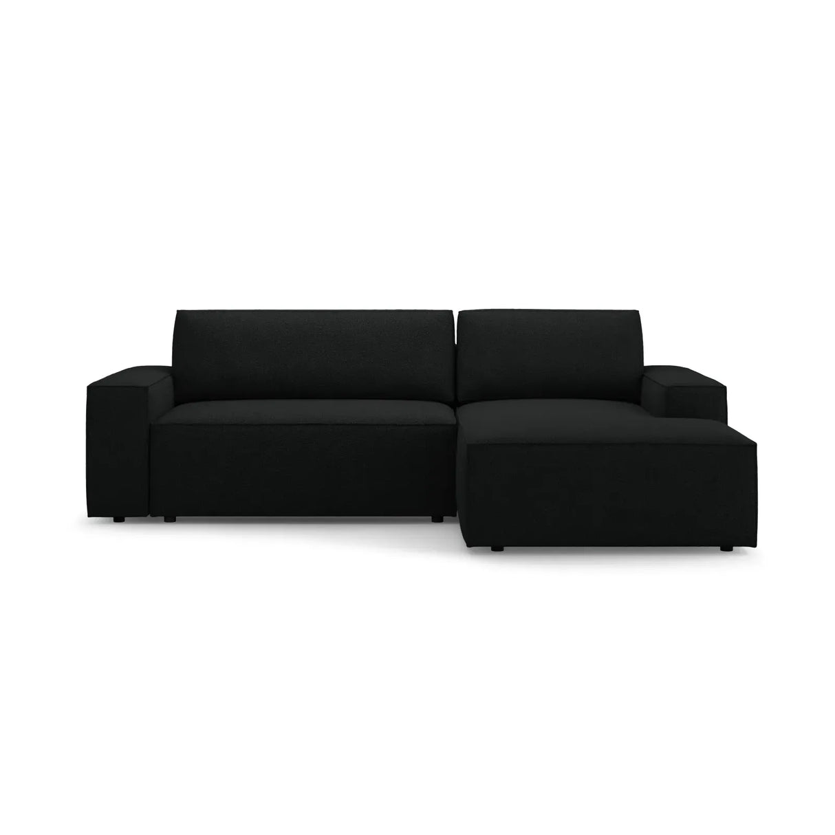 Jodie 3-Sitzer Ecksofa Rechts mit Schlaffunktion und Bettkasten mit Bezug aus Samt, Strukturstoff oder Boucle, 246x151 cm - ZEN ZONE Furniture