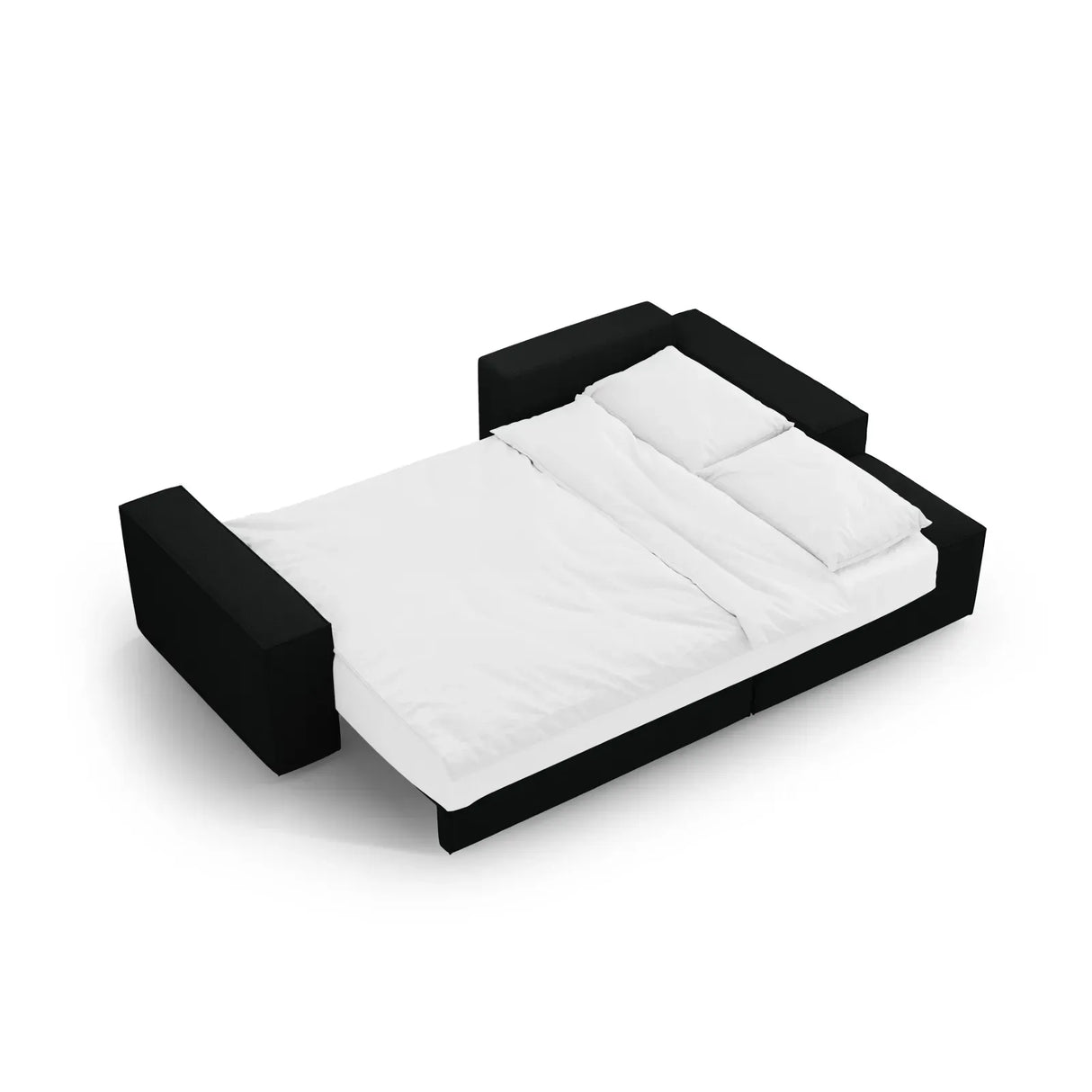 Jodie 3-Sitzer Ecksofa Rechts mit Schlaffunktion und Bettkasten mit Bezug aus Samt, Strukturstoff oder Boucle, 246x151 cm - ZEN ZONE Furniture