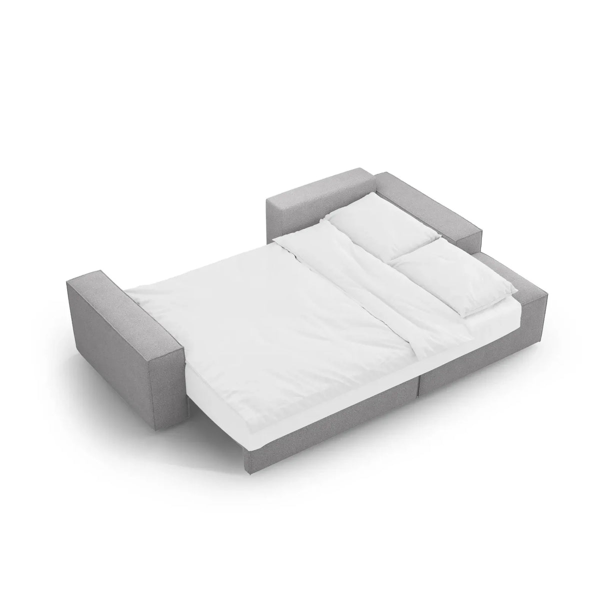 Jodie 3-Sitzer Ecksofa Rechts mit Schlaffunktion und Bettkasten mit Bezug aus Samt, Strukturstoff oder Boucle, 246x151 cm - ZEN ZONE Furniture