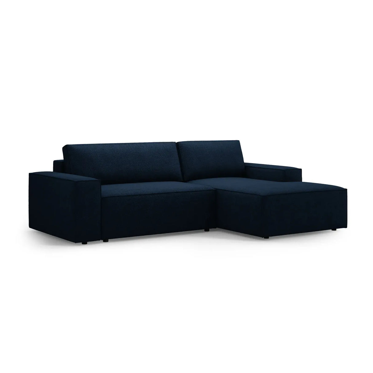Jodie 3-Sitzer Ecksofa Rechts mit Schlaffunktion und Bettkasten mit Bezug aus Samt, Strukturstoff oder Boucle, 246x151 cm - ZEN ZONE Furniture