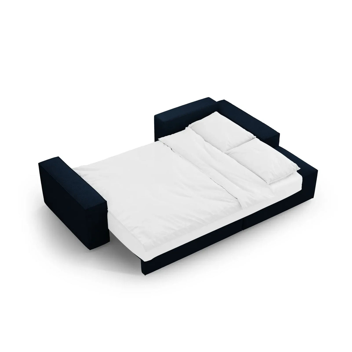 Jodie 3-Sitzer Ecksofa Rechts mit Schlaffunktion und Bettkasten mit Bezug aus Samt, Strukturstoff oder Boucle, 246x151 cm - ZEN ZONE Furniture