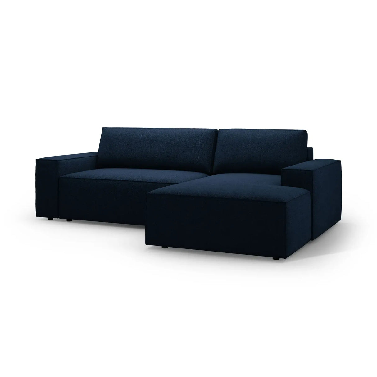 Jodie 3-Sitzer Ecksofa Rechts mit Schlaffunktion und Bettkasten mit Bezug aus Samt, Strukturstoff oder Boucle, 246x151 cm - ZEN ZONE Furniture