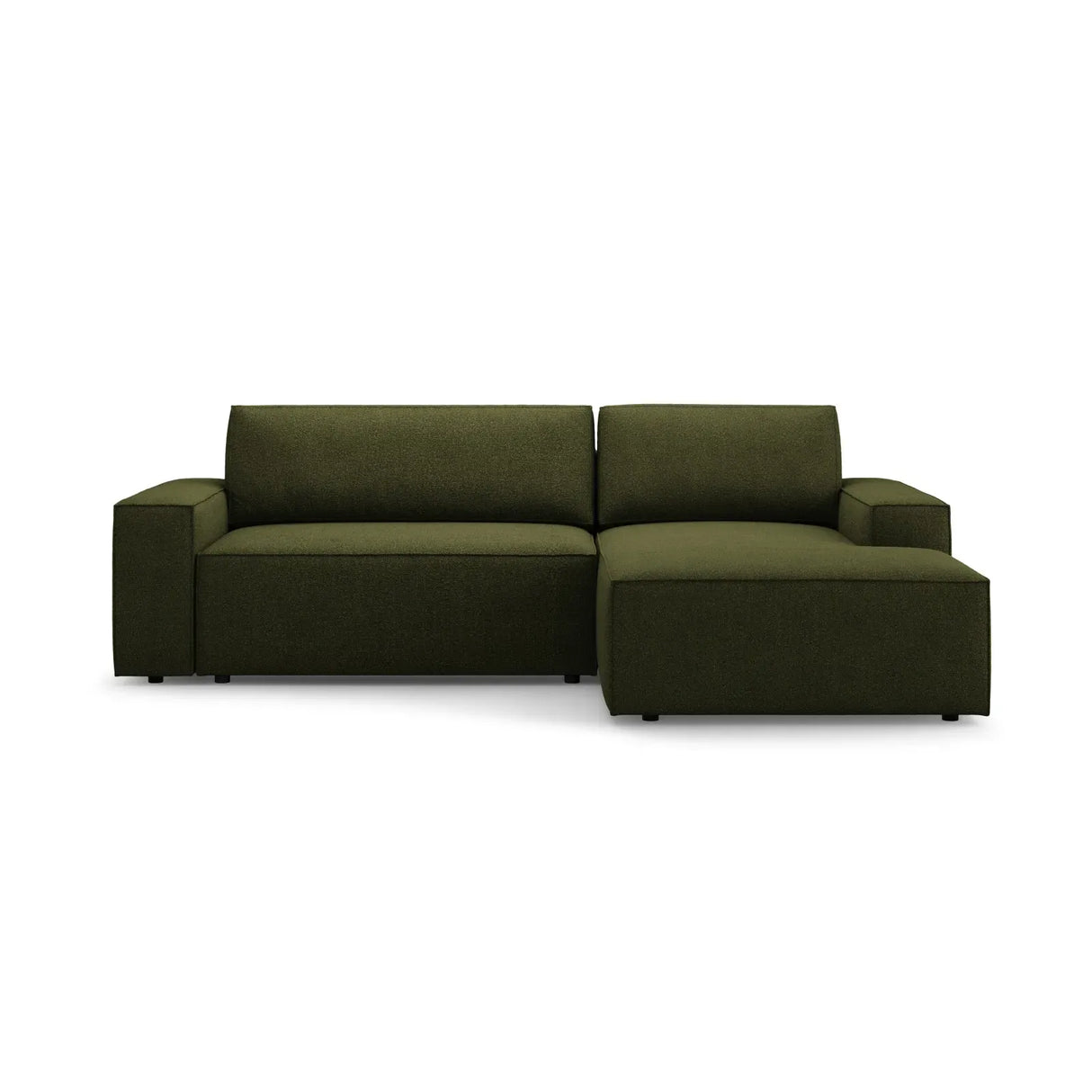 Jodie 3-Sitzer Ecksofa Rechts mit Schlaffunktion und Bettkasten mit Bezug aus Samt, Strukturstoff oder Boucle, 246x151 cm - ZEN ZONE Furniture