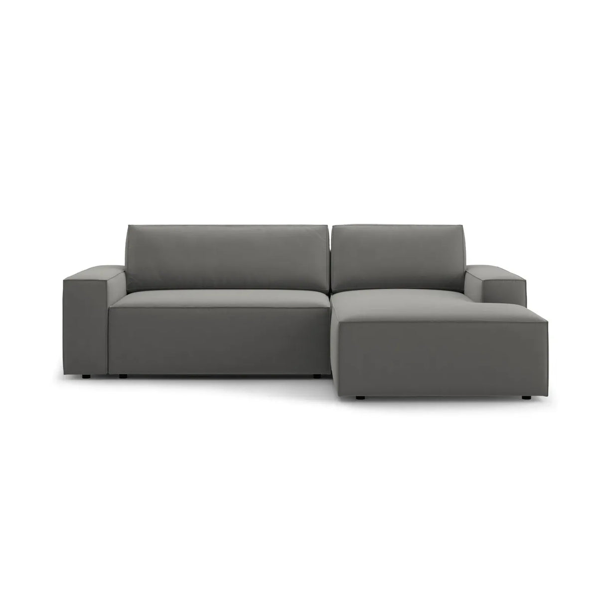 Jodie 3-Sitzer Ecksofa Rechts mit Schlaffunktion und Bettkasten mit Bezug aus Samt, Strukturstoff oder Boucle, 246x151 cm - ZEN ZONE Furniture