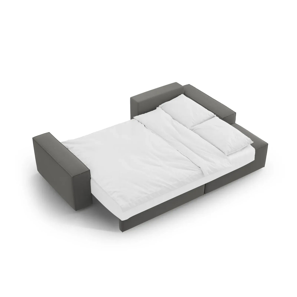 Jodie 3-Sitzer Ecksofa Rechts mit Schlaffunktion und Bettkasten mit Bezug aus Samt, Strukturstoff oder Boucle, 246x151 cm - ZEN ZONE Furniture