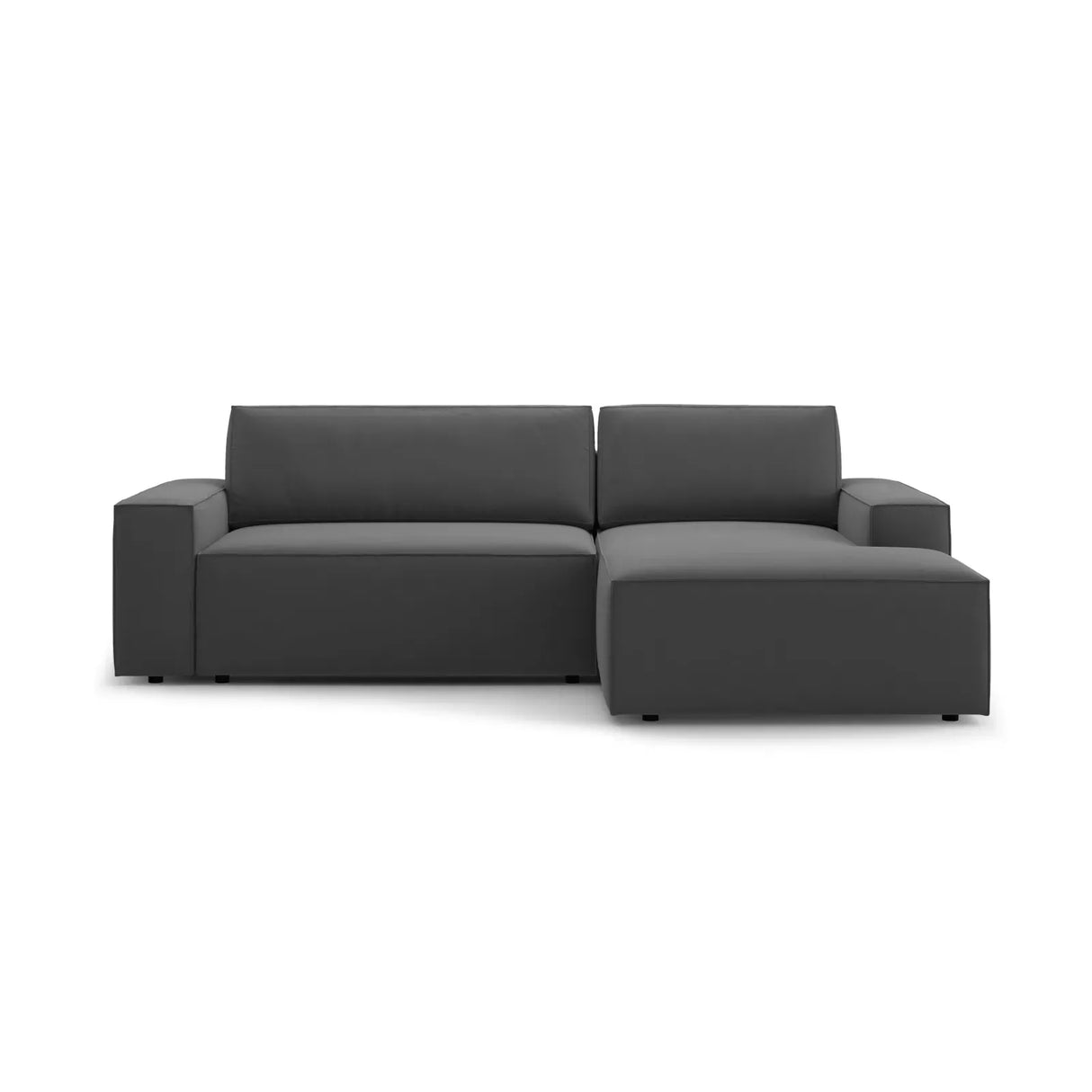 Jodie 3-Sitzer Ecksofa Rechts mit Schlaffunktion und Bettkasten mit Bezug aus Samt, Strukturstoff oder Boucle, 246x151 cm - ZEN ZONE Furniture