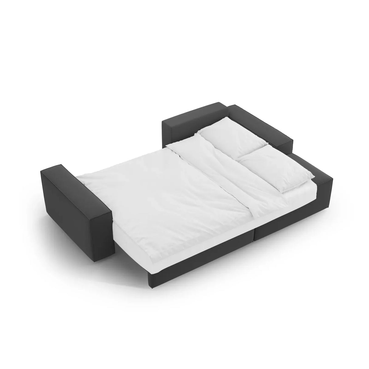 Jodie 3-Sitzer Ecksofa Rechts mit Schlaffunktion und Bettkasten mit Bezug aus Samt, Strukturstoff oder Boucle, 246x151 cm - ZEN ZONE Furniture